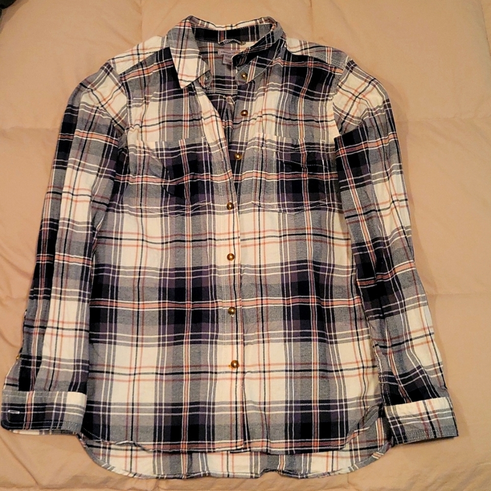 Carhartt Plaid Cotton Button-Up Long Sleeve Top